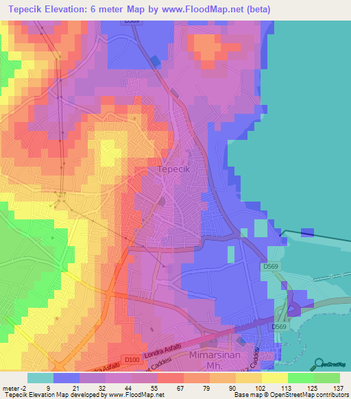 Tepecik,Turkey Elevation Map