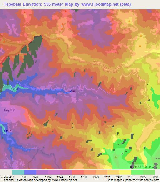 Tepebasi,Turkey Elevation Map