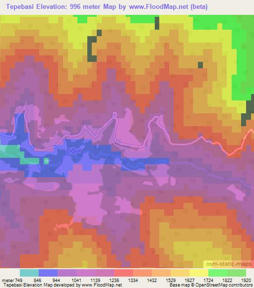 Tepebasi,Turkey Elevation Map