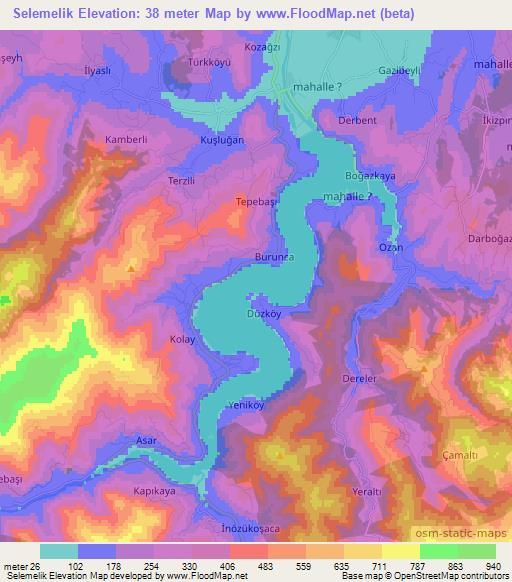 Selemelik,Turkey Elevation Map