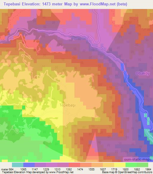 Tepebasi,Turkey Elevation Map