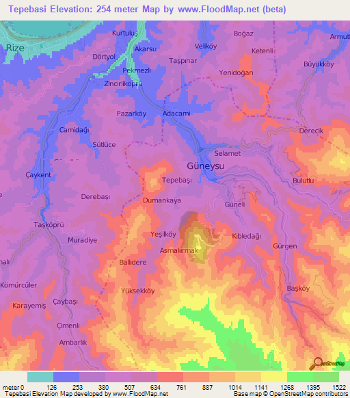 Tepebasi,Turkey Elevation Map