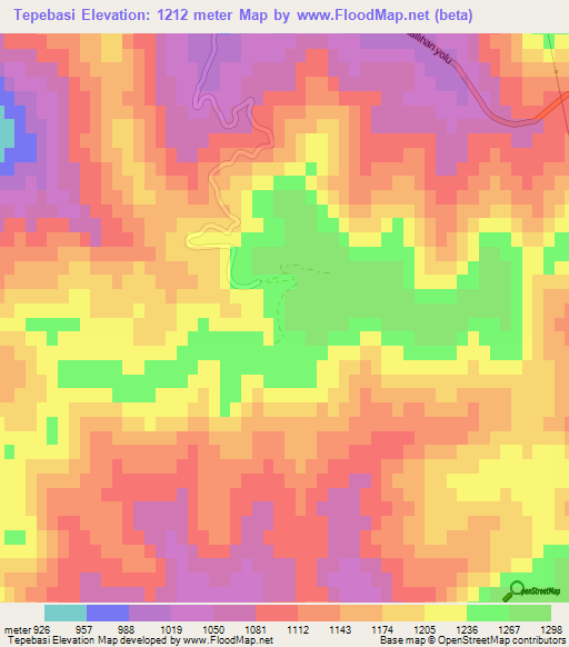 Tepebasi,Turkey Elevation Map