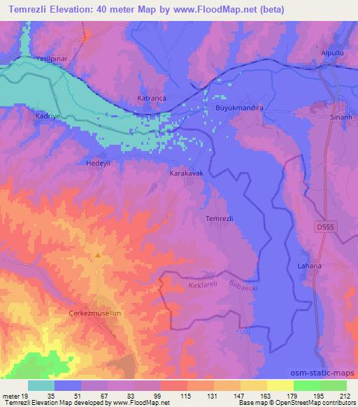 Temrezli,Turkey Elevation Map