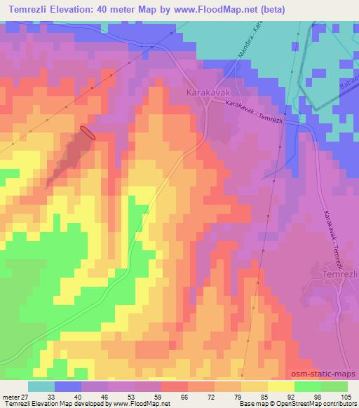 Temrezli,Turkey Elevation Map