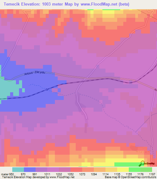 Temecik,Turkey Elevation Map