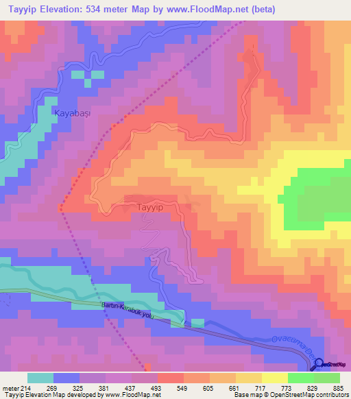 Tayyip,Turkey Elevation Map