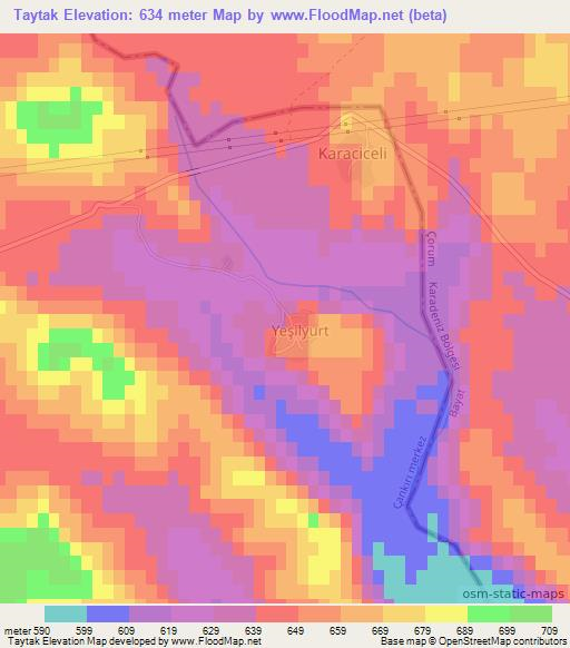 Taytak,Turkey Elevation Map