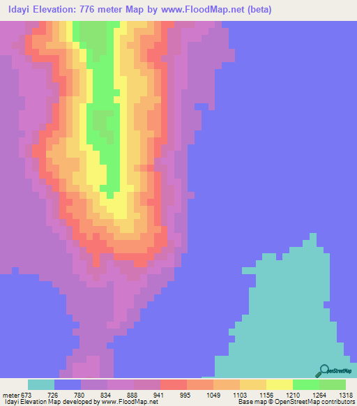 Idayi,Tanzania Elevation Map