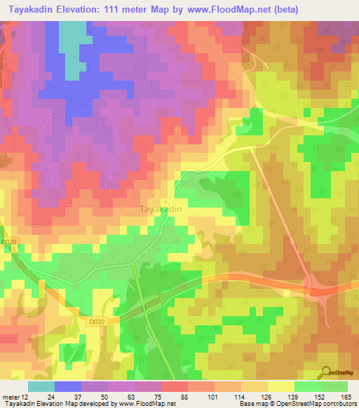 Tayakadin,Turkey Elevation Map