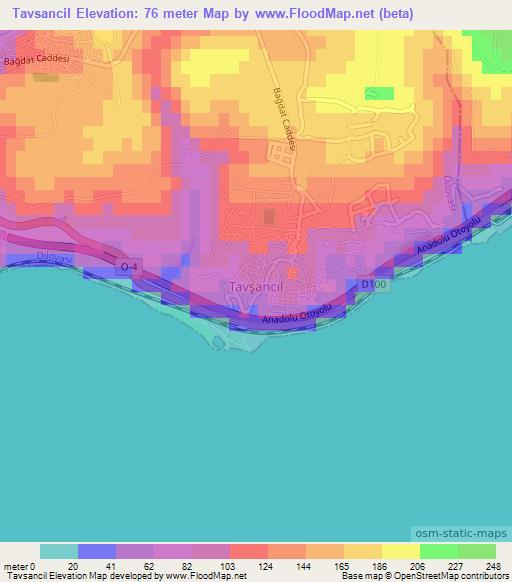 Tavsancil,Turkey Elevation Map