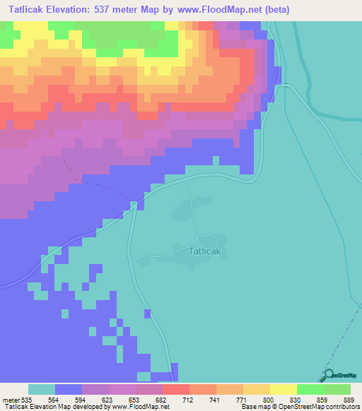 Tatlicak,Turkey Elevation Map