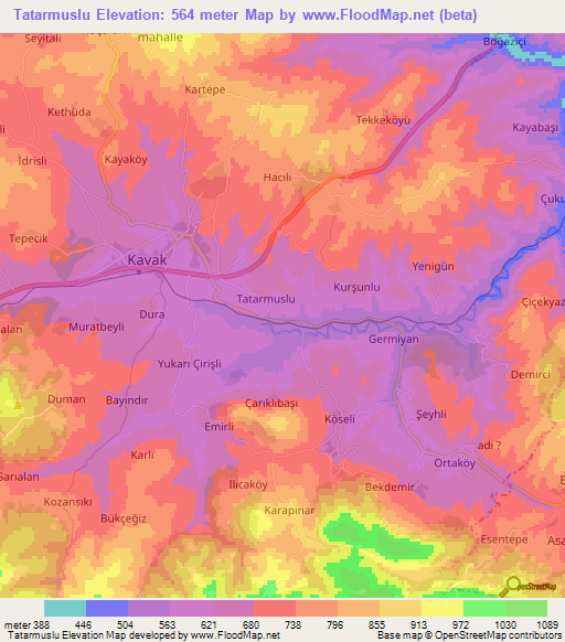 Tatarmuslu,Turkey Elevation Map