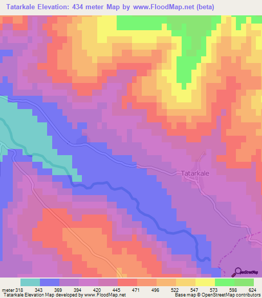 Tatarkale,Turkey Elevation Map