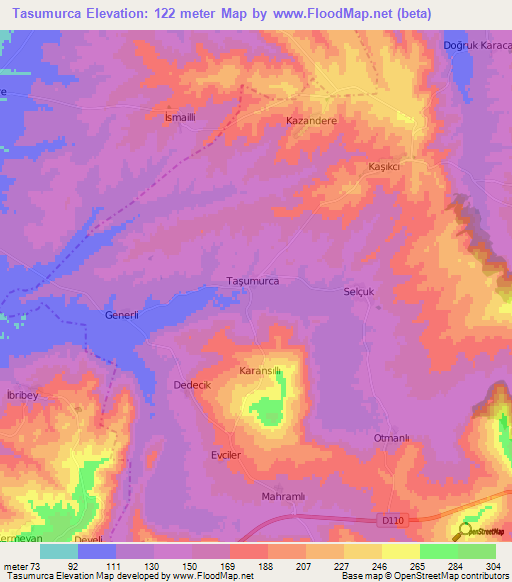 Tasumurca,Turkey Elevation Map