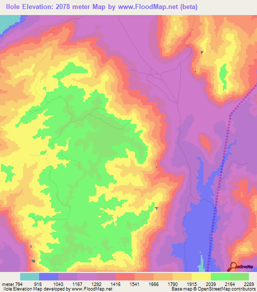 Ilole,Tanzania Elevation Map