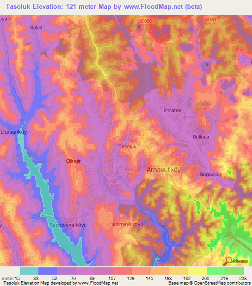 Tasoluk,Turkey Elevation Map