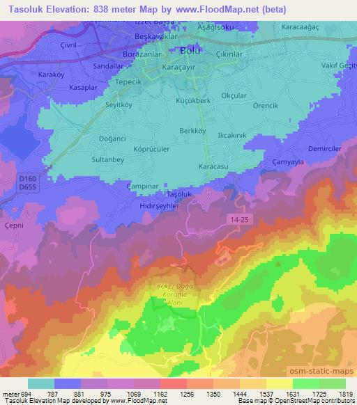 Tasoluk,Turkey Elevation Map