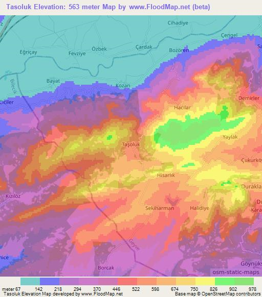 Tasoluk,Turkey Elevation Map