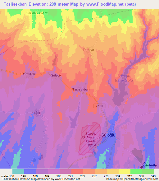 Taslisekban,Turkey Elevation Map