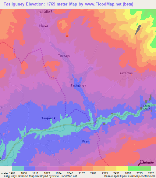 Tasliguney,Turkey Elevation Map