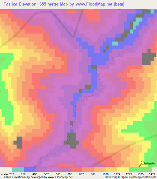 Taslica,Turkey Elevation Map