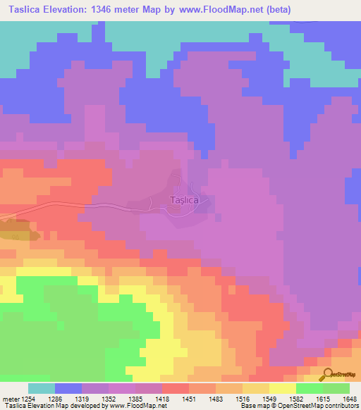 Taslica,Turkey Elevation Map