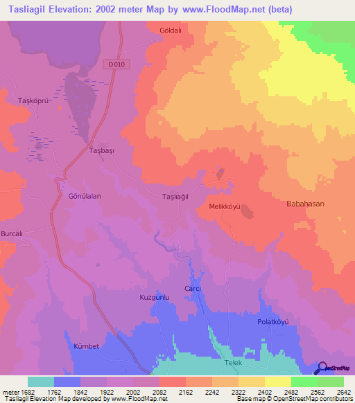 Tasliagil,Turkey Elevation Map