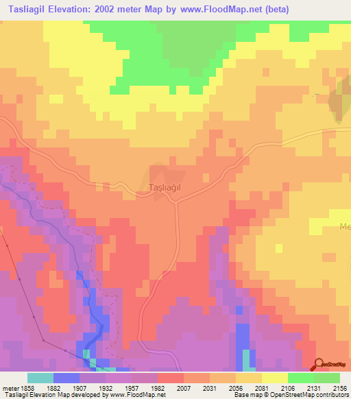 Tasliagil,Turkey Elevation Map