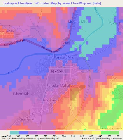 Taskopru,Turkey Elevation Map