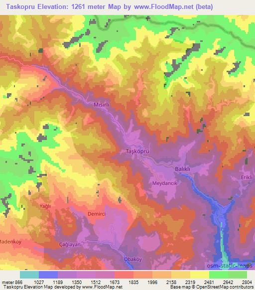 Taskopru,Turkey Elevation Map