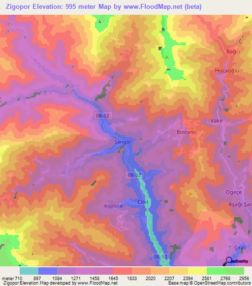 Zigopor,Turkey Elevation Map