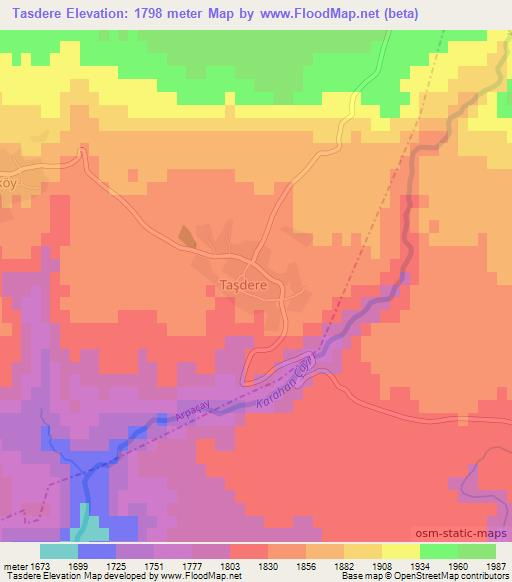 Tasdere,Turkey Elevation Map