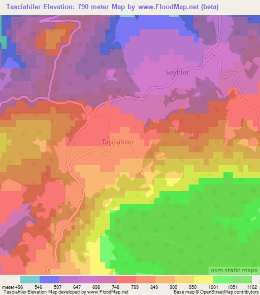 Tasciahiler,Turkey Elevation Map