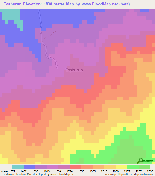 Tasburun,Turkey Elevation Map