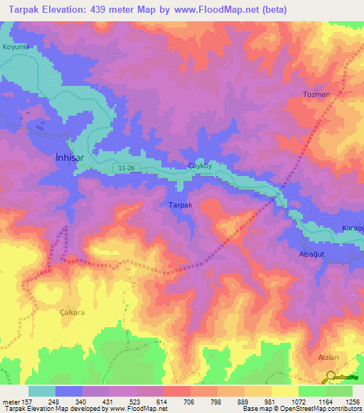 Tarpak,Turkey Elevation Map