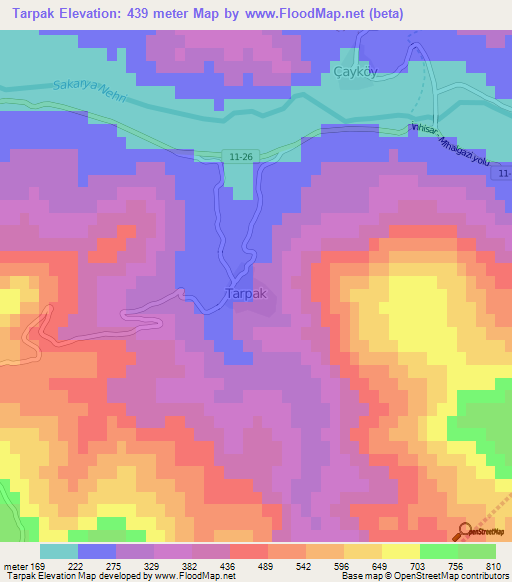 Tarpak,Turkey Elevation Map