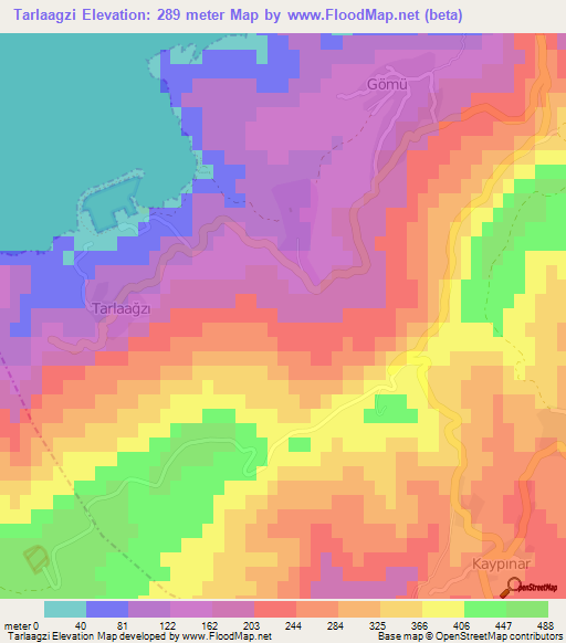 Tarlaagzi,Turkey Elevation Map