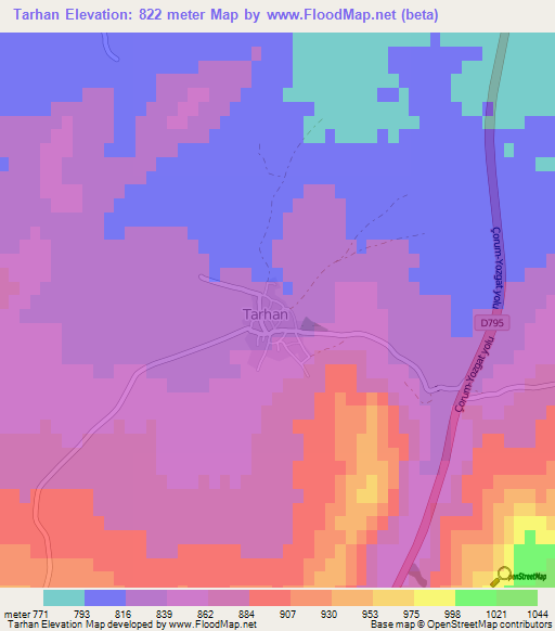 Tarhan,Turkey Elevation Map