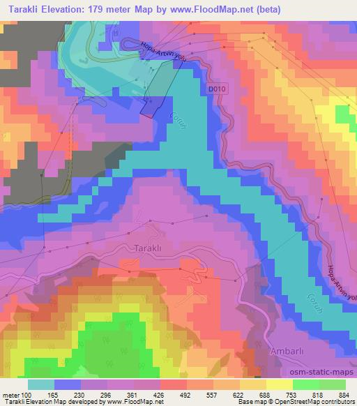 Tarakli,Turkey Elevation Map