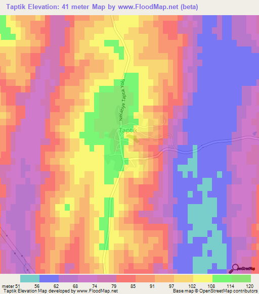 Taptik,Turkey Elevation Map