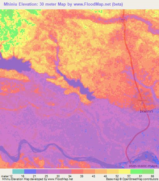 Mhiniu,Tanzania Elevation Map