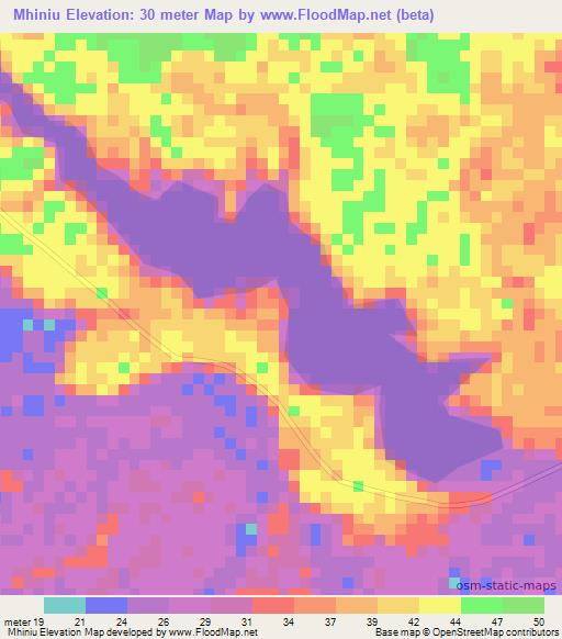 Mhiniu,Tanzania Elevation Map