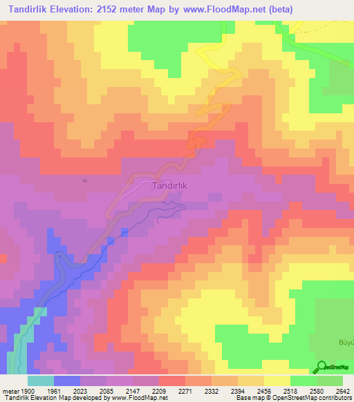 Tandirlik,Turkey Elevation Map