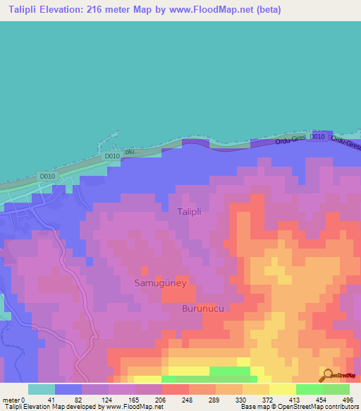 Talipli,Turkey Elevation Map