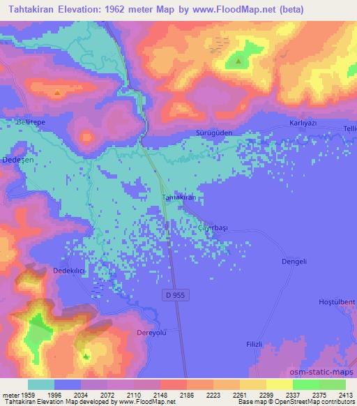 Tahtakiran,Turkey Elevation Map