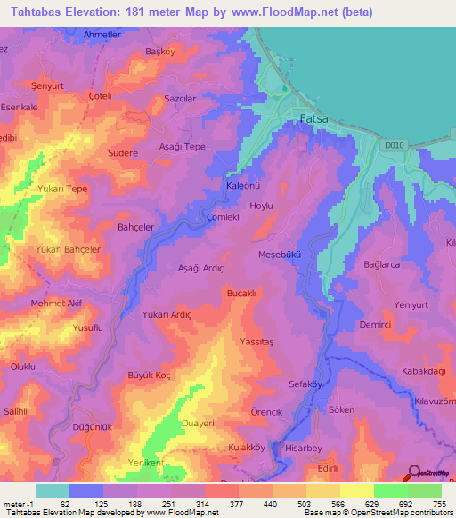 Tahtabas,Turkey Elevation Map