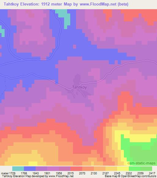 Tahtkoy,Turkey Elevation Map