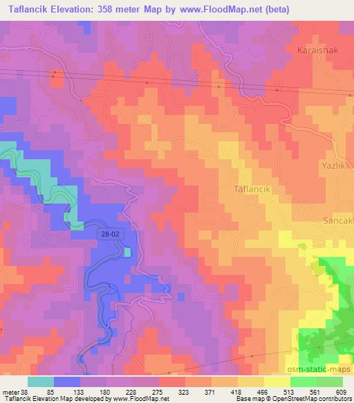 Taflancik,Turkey Elevation Map