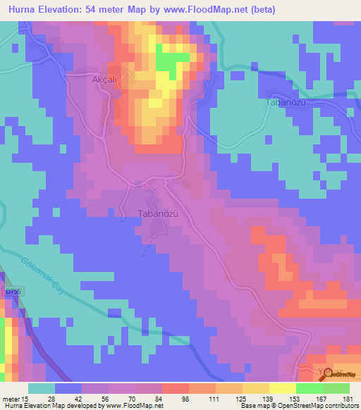 Hurna,Turkey Elevation Map